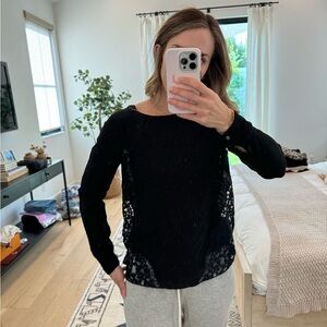 Club Monaco black lace blouse